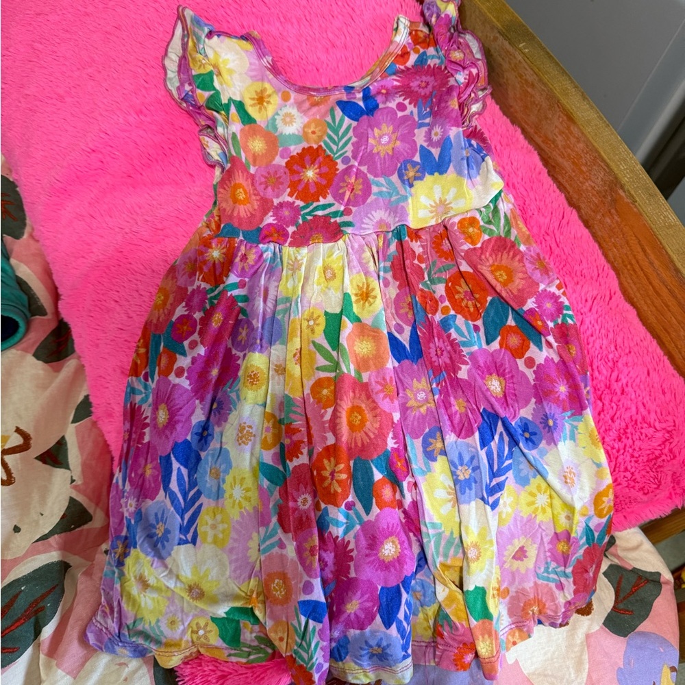 Little Sleepies Floral Kids Dress - Multicolor